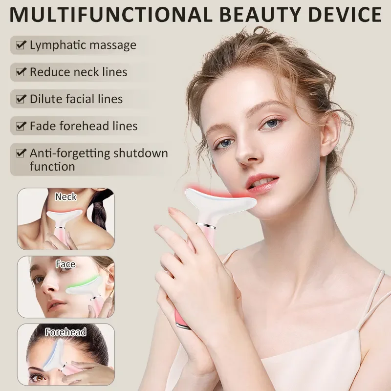 Multifunctional Careneck Skin care Neck Face Beauty Device Neckline Lifting Vibration Facial Massager Double Chin Device