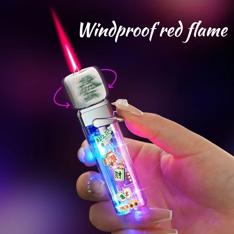 Windproof Cool Rotating Inflatable Lighter Arm Luminous Flashlight Direct Spray Inflatable Pressure Reducing Smoking Accessories - Detail 1
