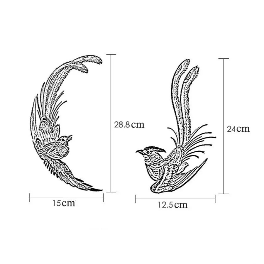 Phoenix Bird Chinese Style Iron on Patches for Clothing Jackets Badges Clothes Sewing Patch DIY Appliques Embroidery Decoration