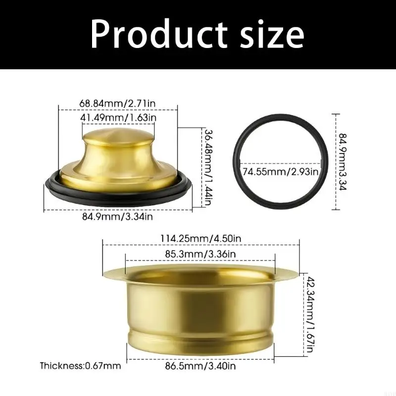 Kitchen Sink Drain Cover Part, Metal Sink Flange Stopper for Household Repair and Kitchen Maintenance Use M4YD