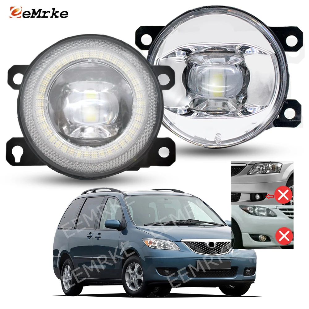 

Обновленный светодиодный противотуманный фонарь для Mazda MPV LW 2004 2005 2006, передний бампер Angel Eye DRL, кольцо дневного света, противотуманные фары дальнего света, автомобильные аксессуары