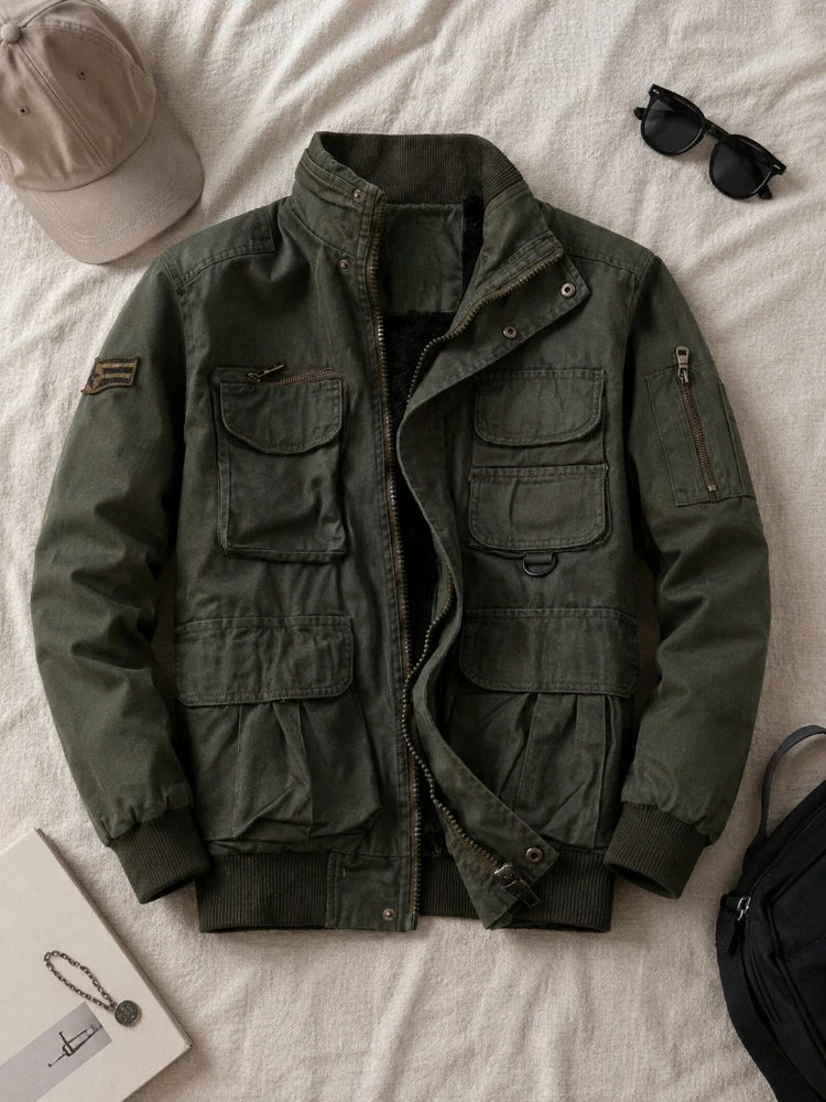 American Vintage Safari Style Women’s Jacket 2026 Army Green Camouflage Long Sleeve Slim Elegant Retro Outdoor Coats Tops
