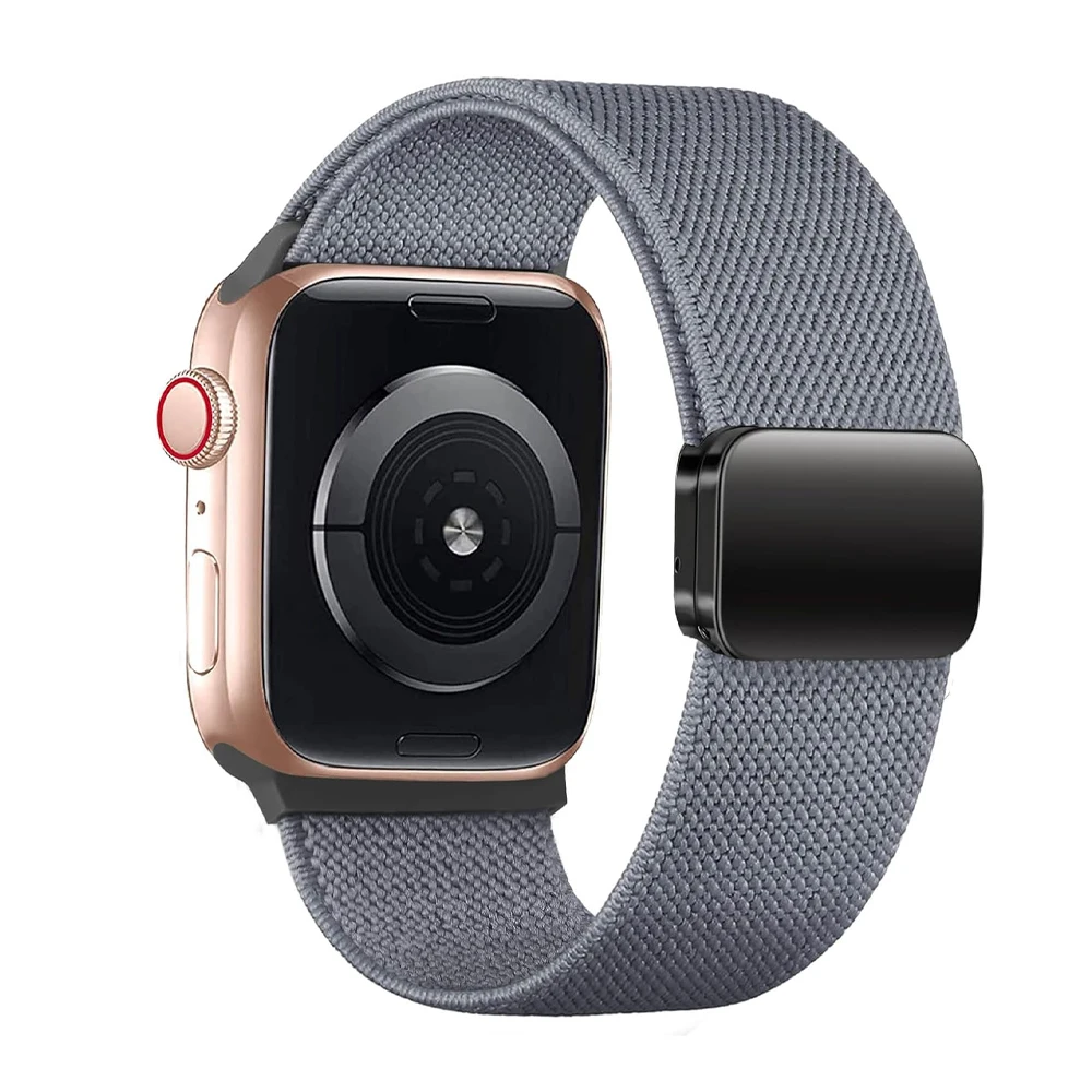 Straps For Apple Watch Band 45mm 46mm 42mm 44mm 49mm 40 41mm Magnetic Nylon correa bracelet iwatch Series 10 9 7 8 6 se ultra 2