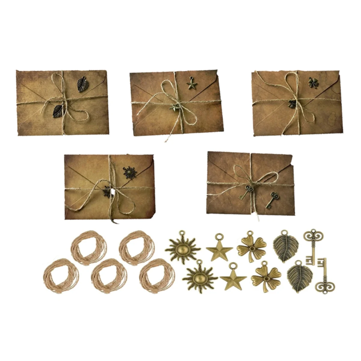 

A51I Винтажная стационарная бумага и набор конвертов, в комплект входит бумага для писем, конверты, винтажные аксессуары, веревка