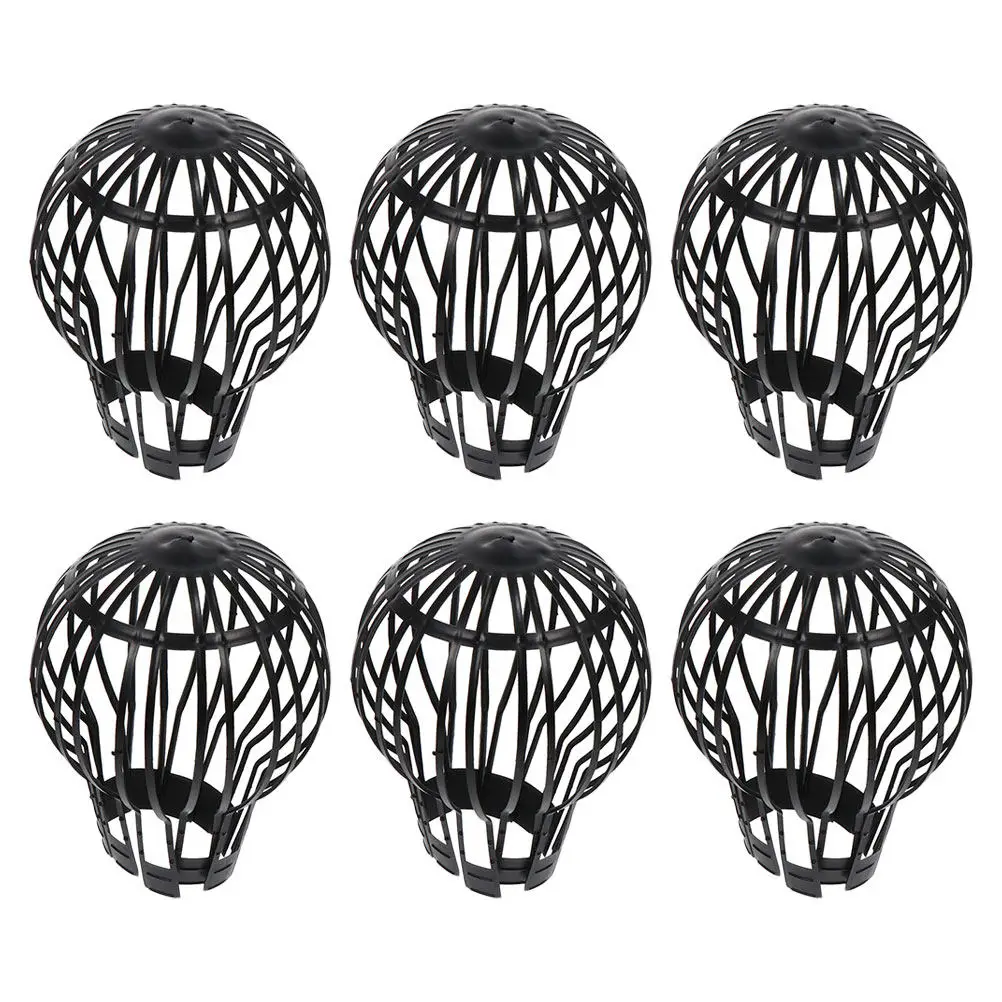 6Pcs Plastic Gutter Leaf Guard For Roof Gutter Autumn Leaves Black Downpipe Filter Balcony Drain Cover Mesh Strainer