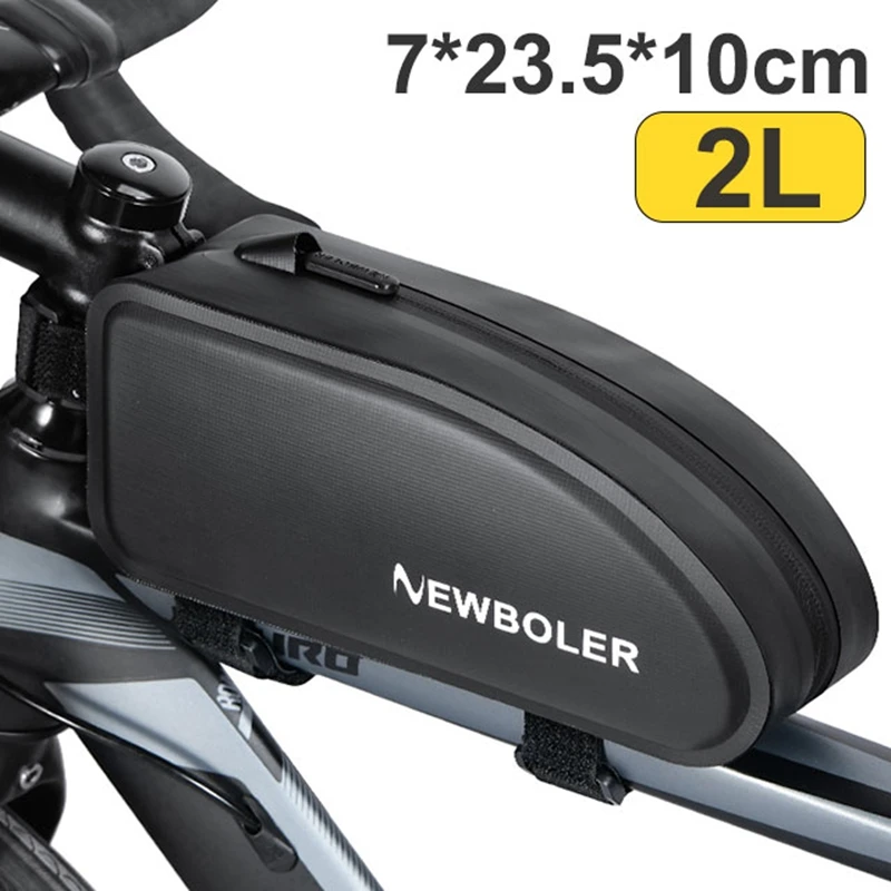 100% Waterproof PVC Leather Bicycle Frame Front Top Tube Bag 2L Large Capacity Cycling Pannier Packing Bike Accessories