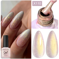 LILYCUTE 7 ml Roségold Glitzer Pailletten Nagelgelpoliermittel Shinning Sparkling Summer Colorful Semi Permanent Nail Art UV Gel Lack