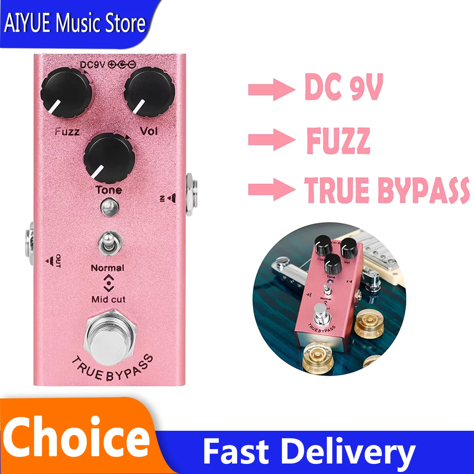 Pedal de Efectos para Guitarra IRIN EF-12, Efecto Fuzz, Pedal de Guitarra Eléctrica Mini, Efecto Único, True Bypass, Piezas para Instrumentos Musicales