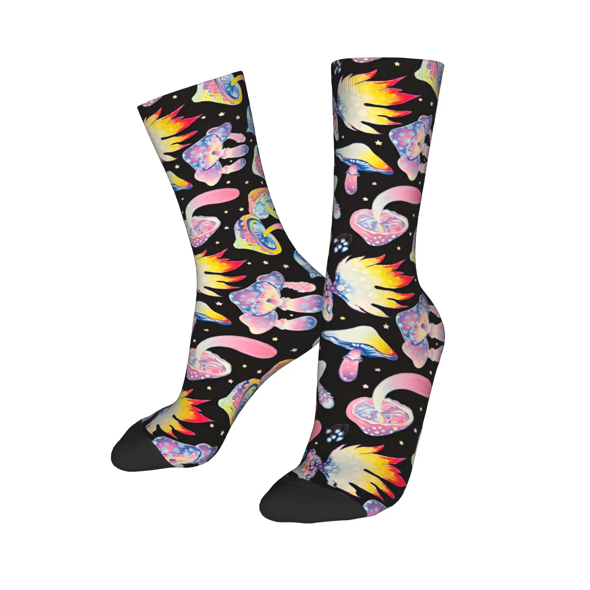 

Носки с волшебным грибом на заказ для мужчин и женщин, теплые забавные новинки, очаровательный дизайн, носки с мультяшным принтом