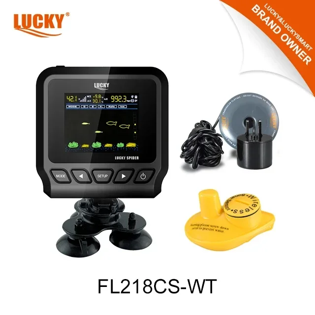 2025Lucky  for kayak FL218CS-WT 3.1inch colored Iconic Display with Type W wireless sensor and transducer sensor