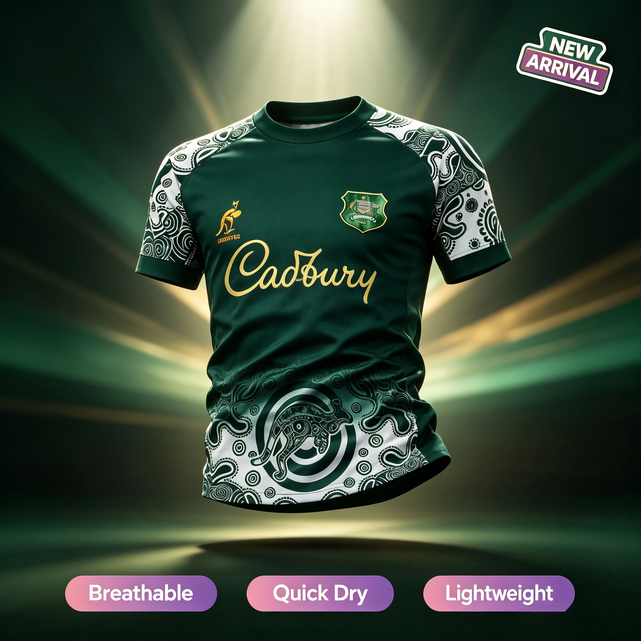 New 3D Printed Australian Rugby Jerseys Breathable Training Jerseys for Fans and Families Suitable for Parent-child Wear