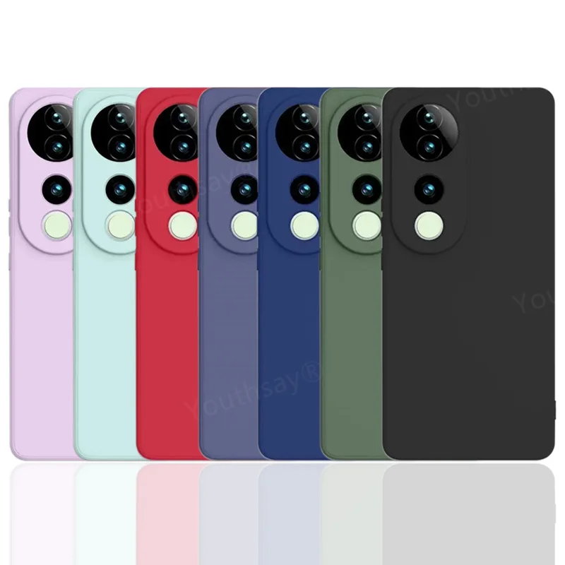 

For Vivo V40 5G Case Vivo V40 Cover Fundas Coque Shell Soft Original Liquid Silicone TPU Phone Bumper For Vivo V40