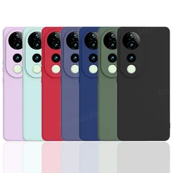 For Vivo V40 5G Case Vivo V40 Pro Cover Fundas Coque Shell Soft Original Liquid Silicone TPU Phone Bumper For Vivo V40