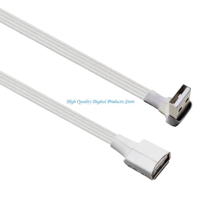 U2JE White USB 2.0 Extension Cable Male To Female Flat For Computer Printer