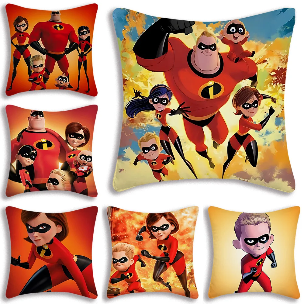 Pillow Covers The Incredibles Cartoon Sofa Decorative Home Double-sided Printing Short Plush Cute Cushion Cover