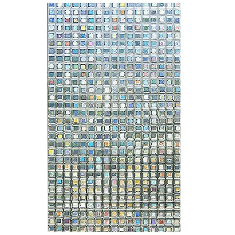 Rainbow Decorative Window Film Tinted Static Self Adhesive Cling Glass Stickers 3D Mosaic Privacy Glass Foil Promotion