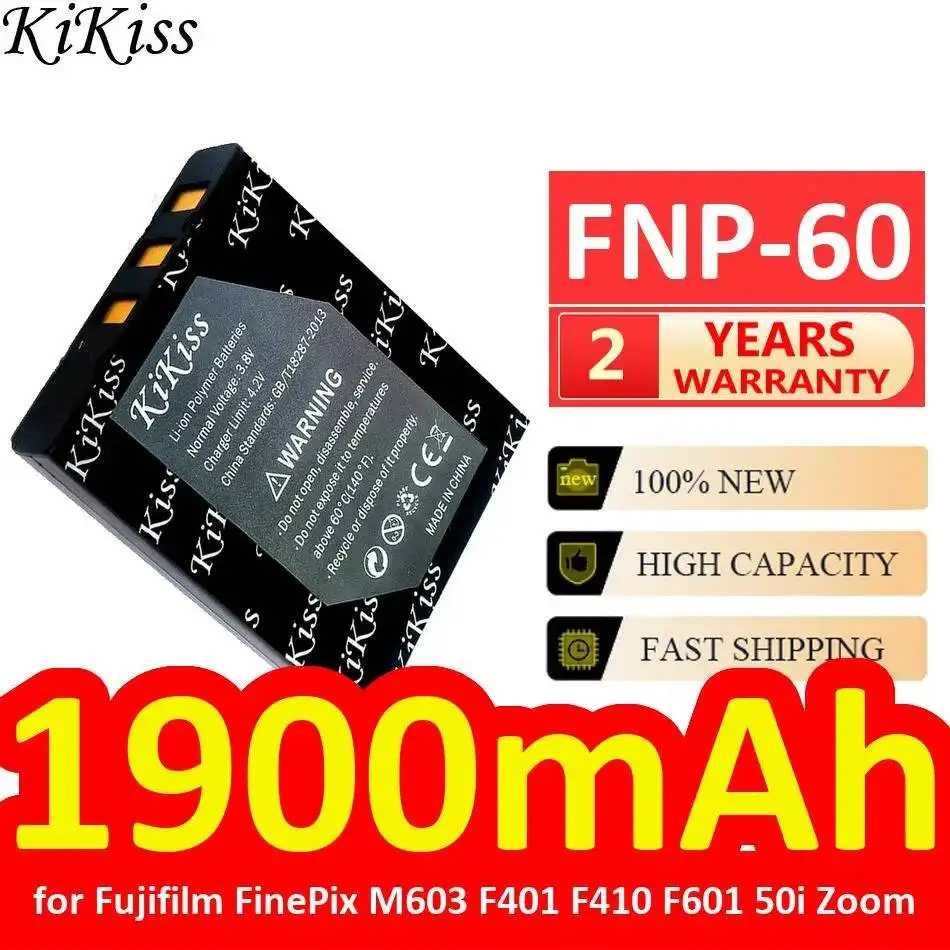 For Fujifilm Finepix M603 F401 F410 F601 50i Zoom Durable Long Lasting Fnp-60 Camera Battery 1900mAh