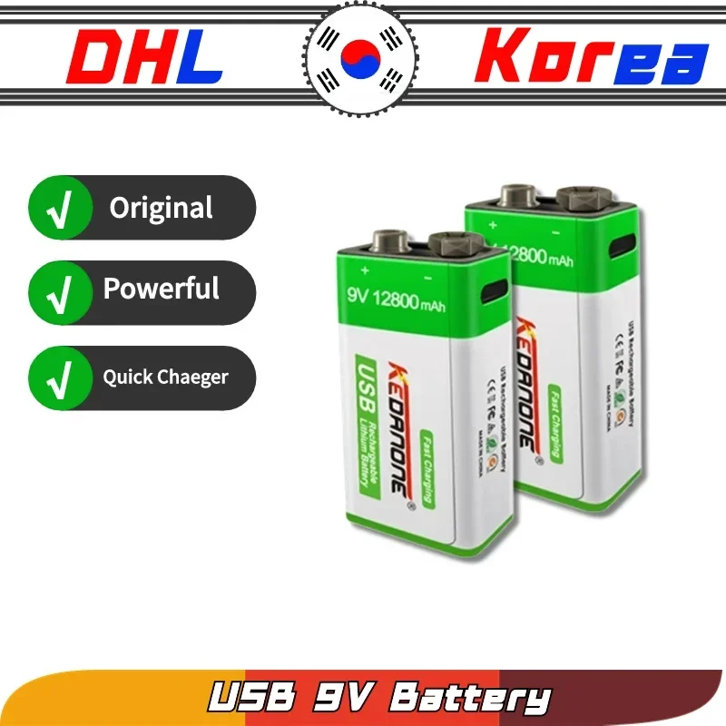 High Capacity USB Battery 9V 1500mAh Li-ion Battery USB Lithium Battery For Toys Remote Control Dropshipping