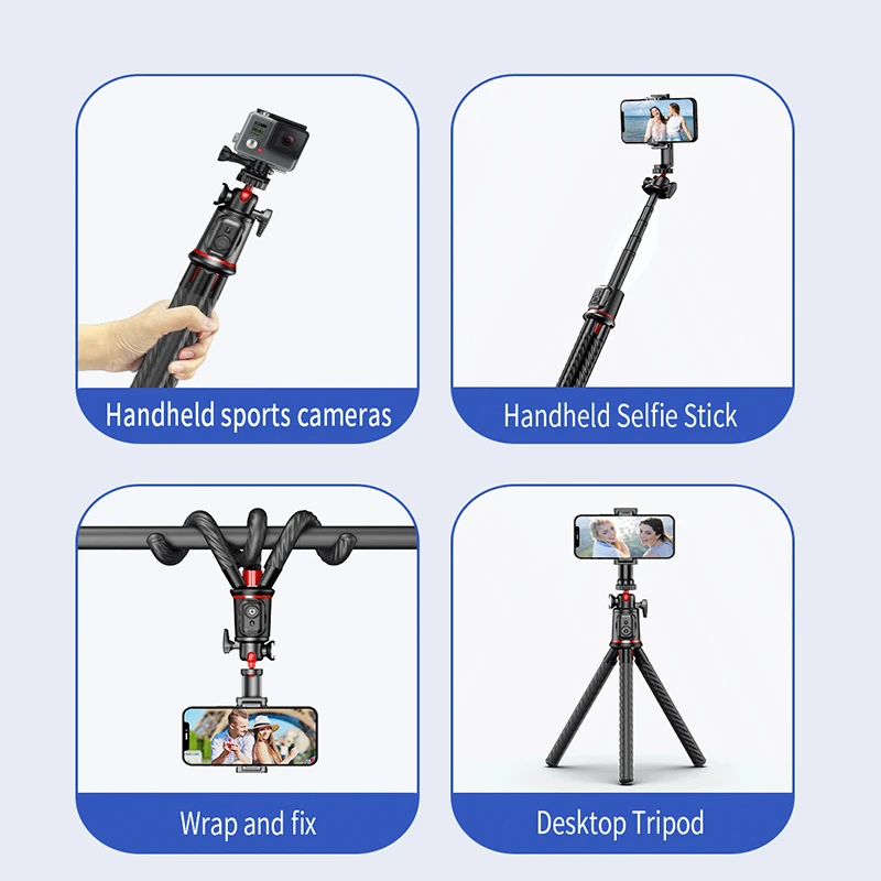 C03 Mini Flexible Smartphone Vlog Video Tripod Camera Selfie Stick Phone Stand Tripod For Outdoor Live Shooting