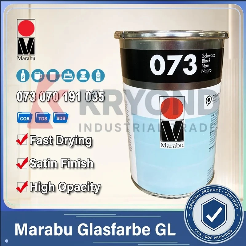 Marabu GLSeries GL073 GL070 GL191 Glass Ink 2K Screen Pad Printing High Opacity Fast Dry for Ceramic Metal Industrial Decoration
