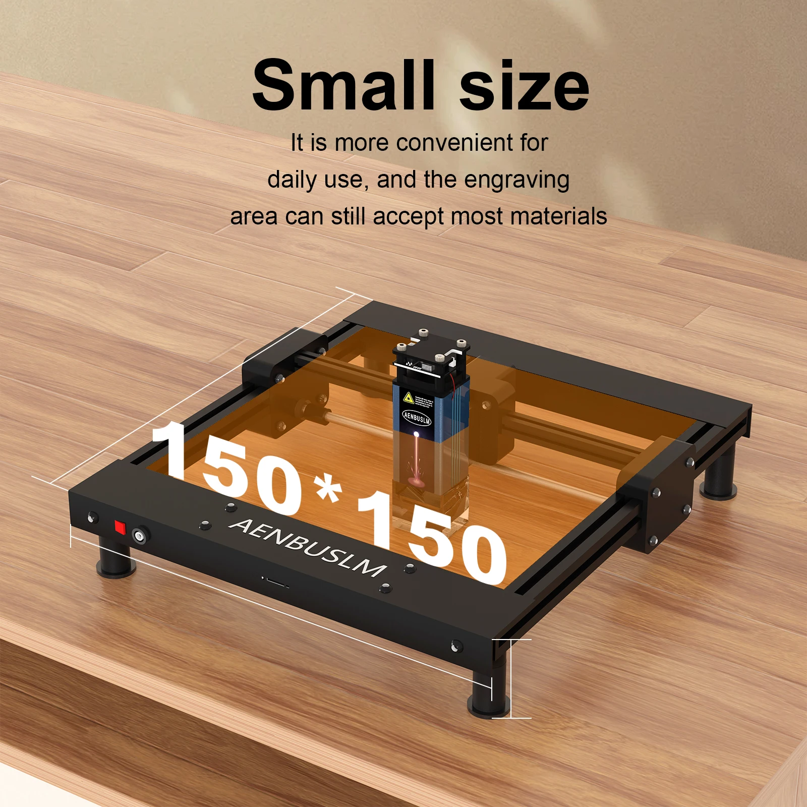 AENBUSLM Mini Lasergraveermachine 6W/10W/20W, Lasergraveerapparaat, Lasersnijmachine, Werkgebied 150mm*150mm voor DIY-knutselwerk