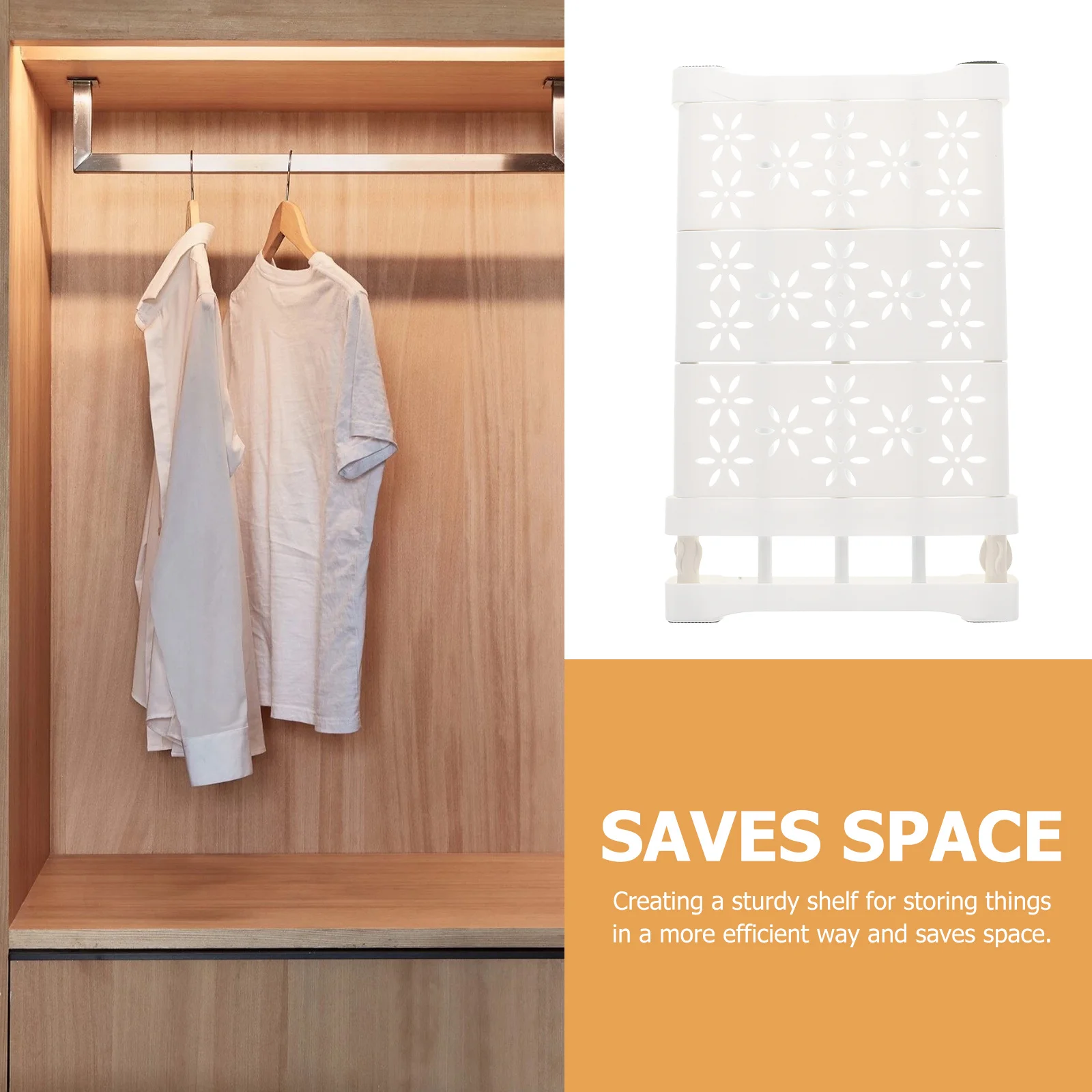 ชั้นวางของในตู้เสื้อผ้าแบบปรับได้ ขยายได้ ใช้แบ่งช่องเก็บของในตู้เสื้อผ้า ตู้เก็บของ ตู้ล็อกเกอร์ ชั้นวางของในตู้เสื้อผ้าแบบปรับได้