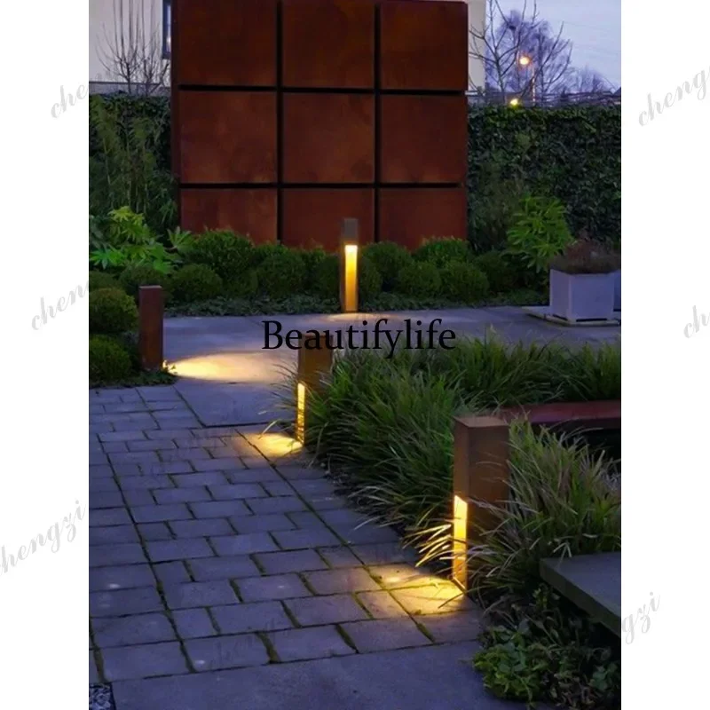 D1089 Outdoor lawn garden aisle light waterproof grass garden light simulated wood grain garden landscape light