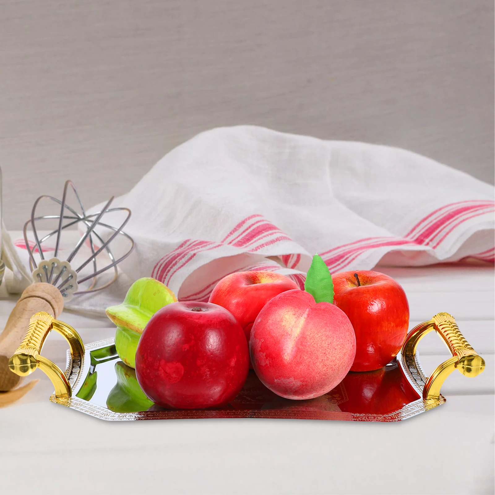 

Carved Fruit Stainless Steel Serving Tray For Dry Fruits Nuts Snacks Desserts Appetizer Plates Household Decorative Metal Food