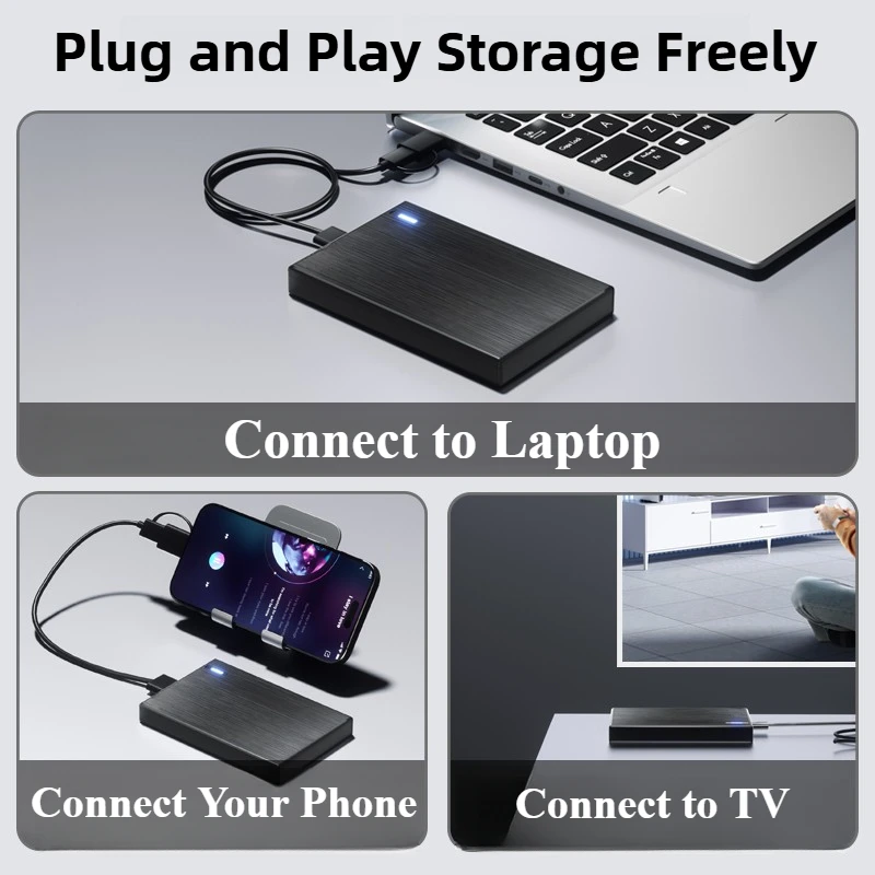 Portable External Hard Drive 1TB Storage Expansion HDD USB 3.0 USB-C for PC, Mac, Desktop, Laptop, PS4, PS5, PlayStation, Xbox