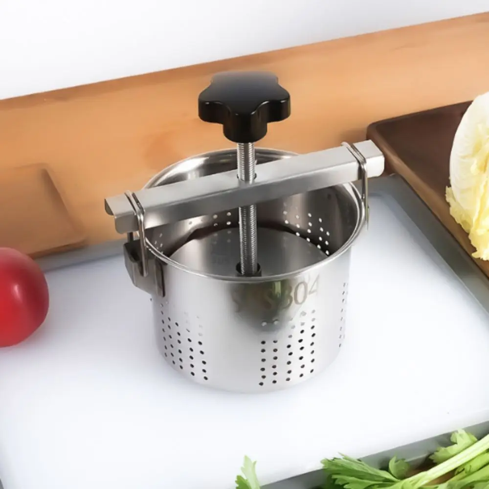 304 Stainless Steel Vegetable Stuffing Squeezer Effort-saving with Filter Bag Lemon Juicer Large Capacity Corrosion-resistant