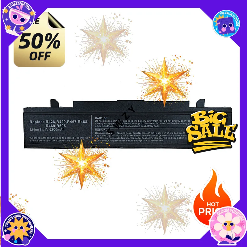 SWZY  5200mAh R428 Laptop Battery for SAMSUNG 300E4A 300E5A 300E5C 300E7A 300V3A 300V4A 300V5A 305E7A 305V4A Series