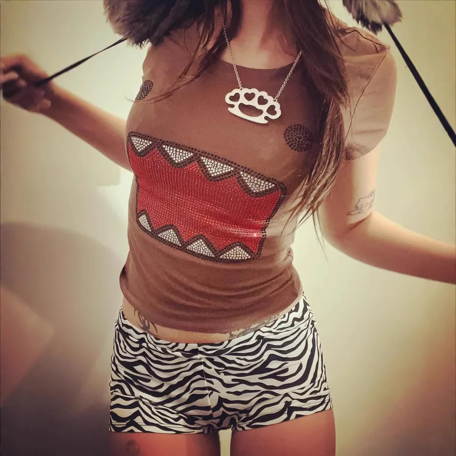 เสื้อกล้ามสไตล์วายทูเค นิวเกิร์ล ซัมเมอร์ เรโทร ฮ็อต ไดมอนด์ คอกลม แขนสั้น