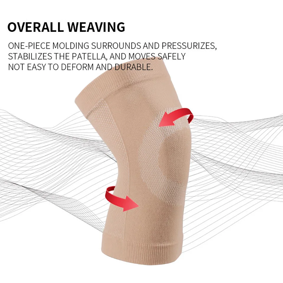1Pair Refreshing Breathable Knee Pads Stabilize The Patella Tendon Injury Leg Guards Warm Knitted Elastic Knee Support Men Women