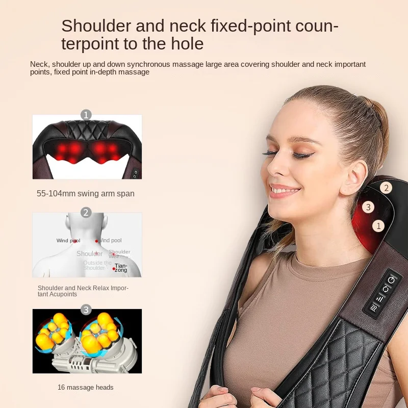 Massage Shawl Car Home Dual-purpose Massager Kneading Heat Multi-function Electric Waist Back Shoulder Cervical Spine Massager