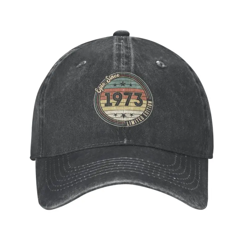 Gorra de béisbol de algodón personalizada para hombre y mujer, gorro ajustable, ideal para regalo de cumpleaños, 50 años, Primavera, desde 1973