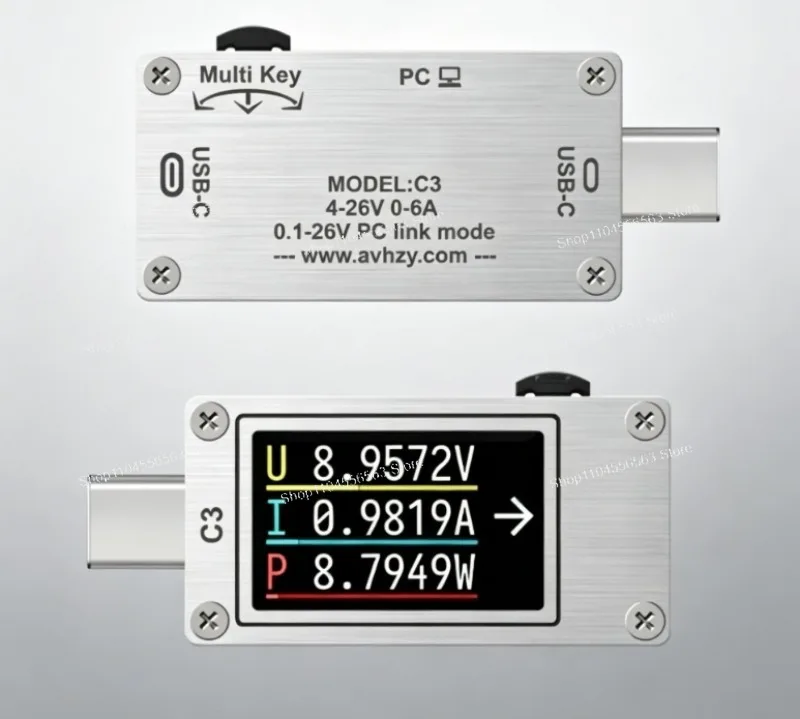 Programmable USB Tester Voltmeter PD Trigger Load Monitor, CT-3/C3 Meter with PC Software Ripple Analysis for Charger Test