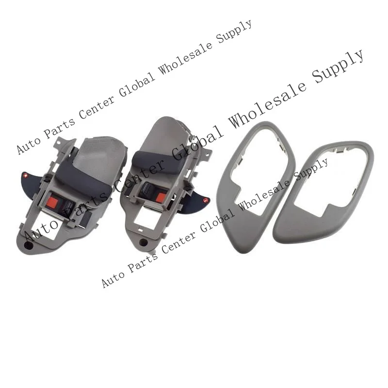 L+ Left Right Interior Door Handle & Bezel Gray For 1995-99 Chevrolet C1500 K1500