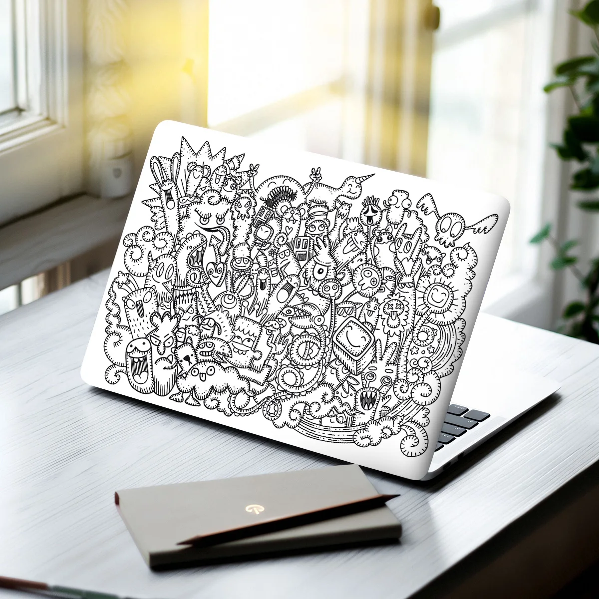 

2 Pack Cute Doodle Animation Laptop Stickers Waterproof Aesthetic Decorative Decals for MacBook, Tablet & PC Computer Art Crafts