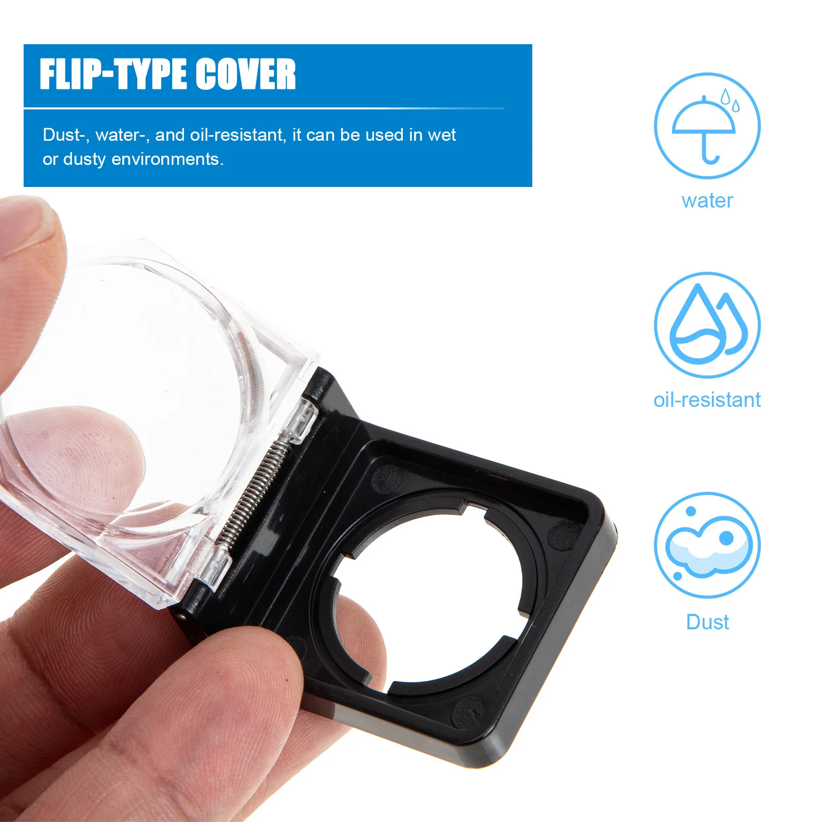 

4pcs Stop Button Plastic Cover Round Protector Flip-Type Guard Transparent Dust Waterproof Button Protector Durable