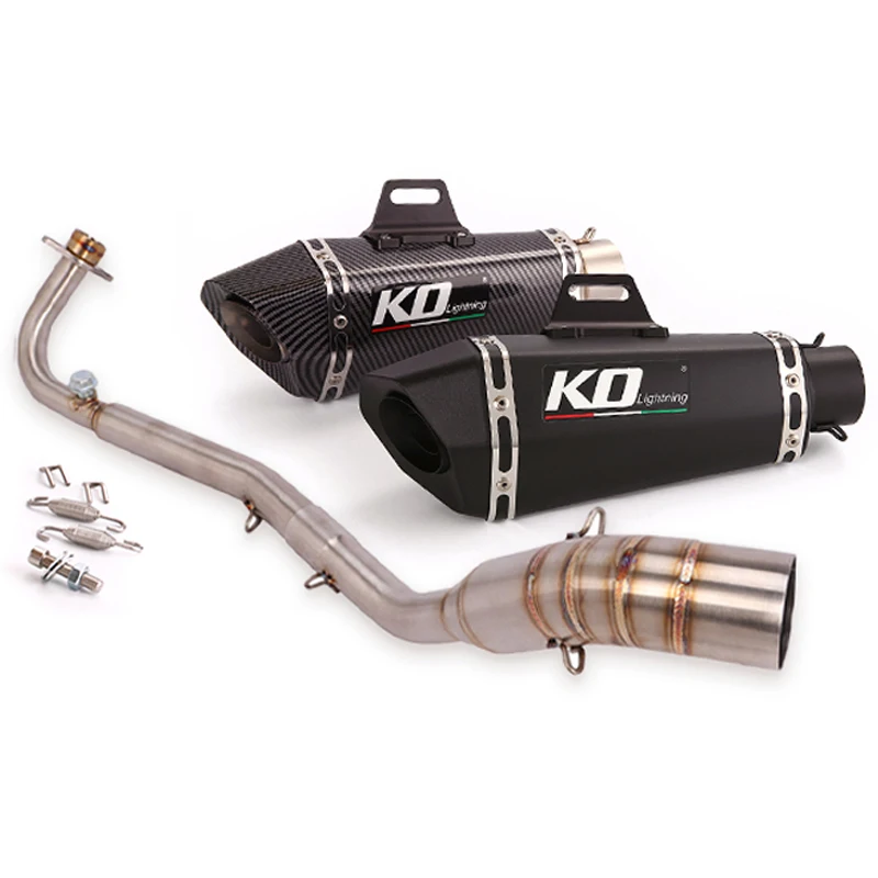 

Exhaust System For Kawasaki Z125 Z125 Pro Until 2018 Motorcycle Muffler Vent Tip With DB Killer Middle Connect Section Link Pipe