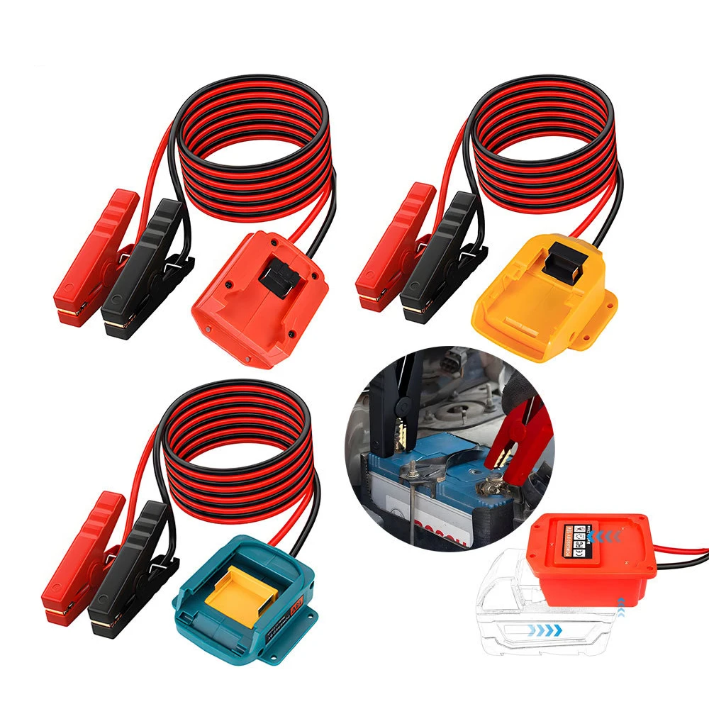 

Portable Car Jumper Cable Adapter For Makita/Dewalt/Milwaukee 18V Li-ion Battery 12AWG Cable Power Battery Jump Starting Adapter