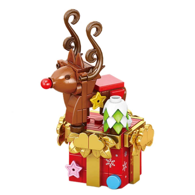 SEMBO 산타 블록 어린이 조립식 집 크리스마스 트리 모델 트렌디 장난감 눈사람 데스크탑 장식 생일 선물