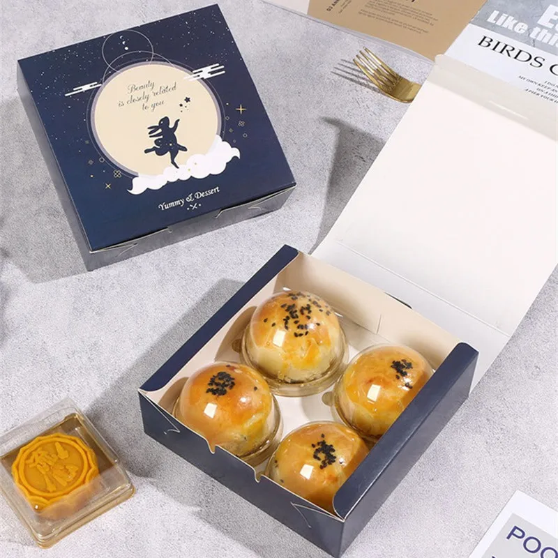 10 Stück Mooncake-Verpackungsboxen, Hersteller, Großhandel, Mitte des Herbstes, Festival, Geschenkbox, Eigelb, knusprig, 80 g, 4 Stück – Detail 4