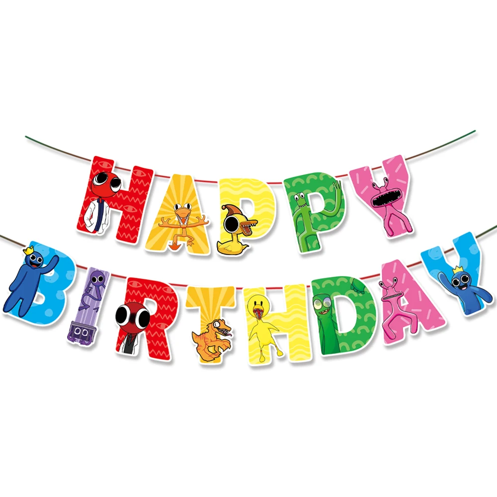 Rain Bow Friends Children's Birthday Party Supplies Party Balloons Banner Festival Scene Layout Party Supplies Backdrop Balloons image 3