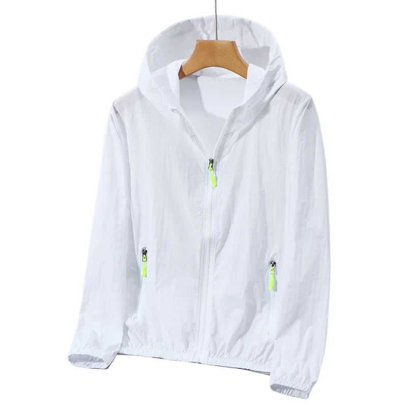 Summer Thin Ice Silk Sun Protection Jacket for Men Fashion Hooded Sports Uv Protection Skin Clothing Breathable Couple Outwear