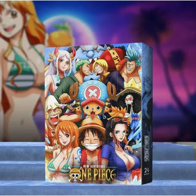 

Горячий цельный рождественский календарь, забавный 24-дневный обратный отсчет, сюрприз, Рождественская игрушка в подарок, мини-модель Луффи, игрушка, подарок-сюрприз на день рождения