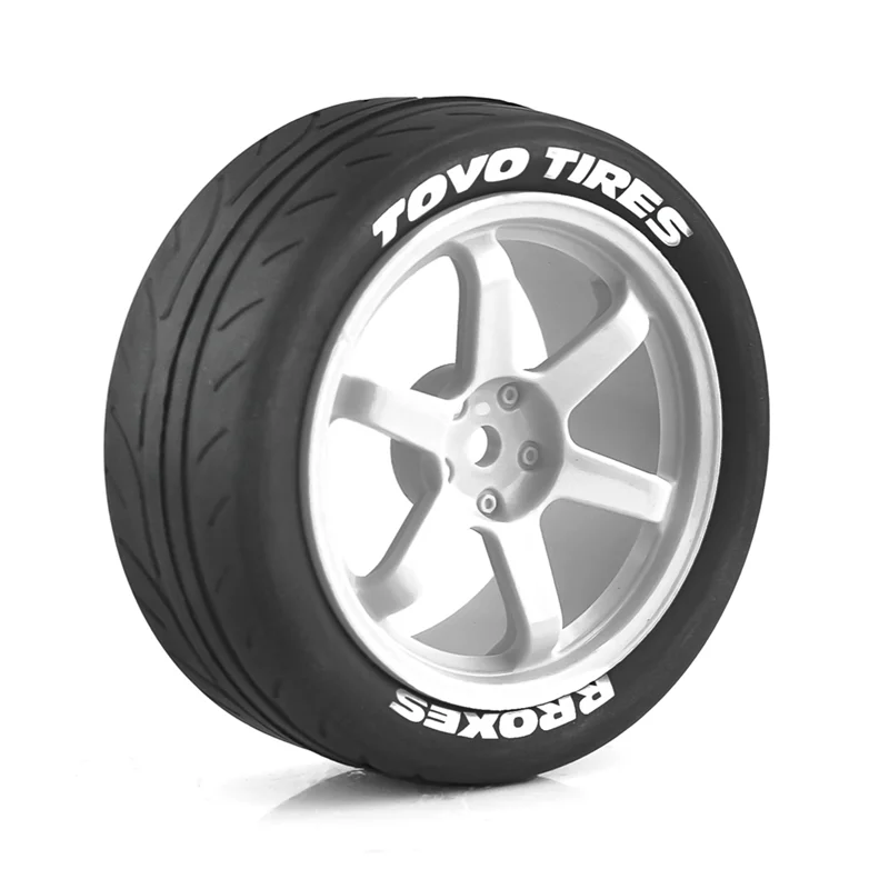 

ABUM-4PCS 1/10 RC Racing Car Шины для дорожного туризма и дрифта Автомобильные шины Колесо для Tamiya TT01 TT02 TA06 XV-01 PTG-2 Запасные части Черный