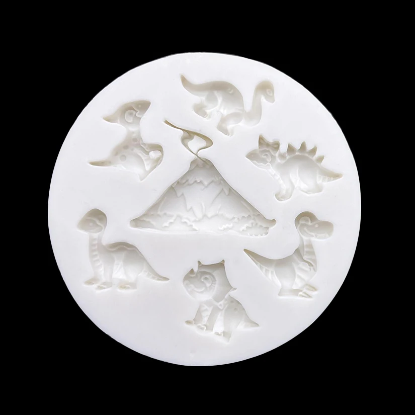 Dinosaur Volcano Silicone Sugarcraft Mold Resin Tools Cupcake Baking Mould Fondant Cake Decorating Tools
