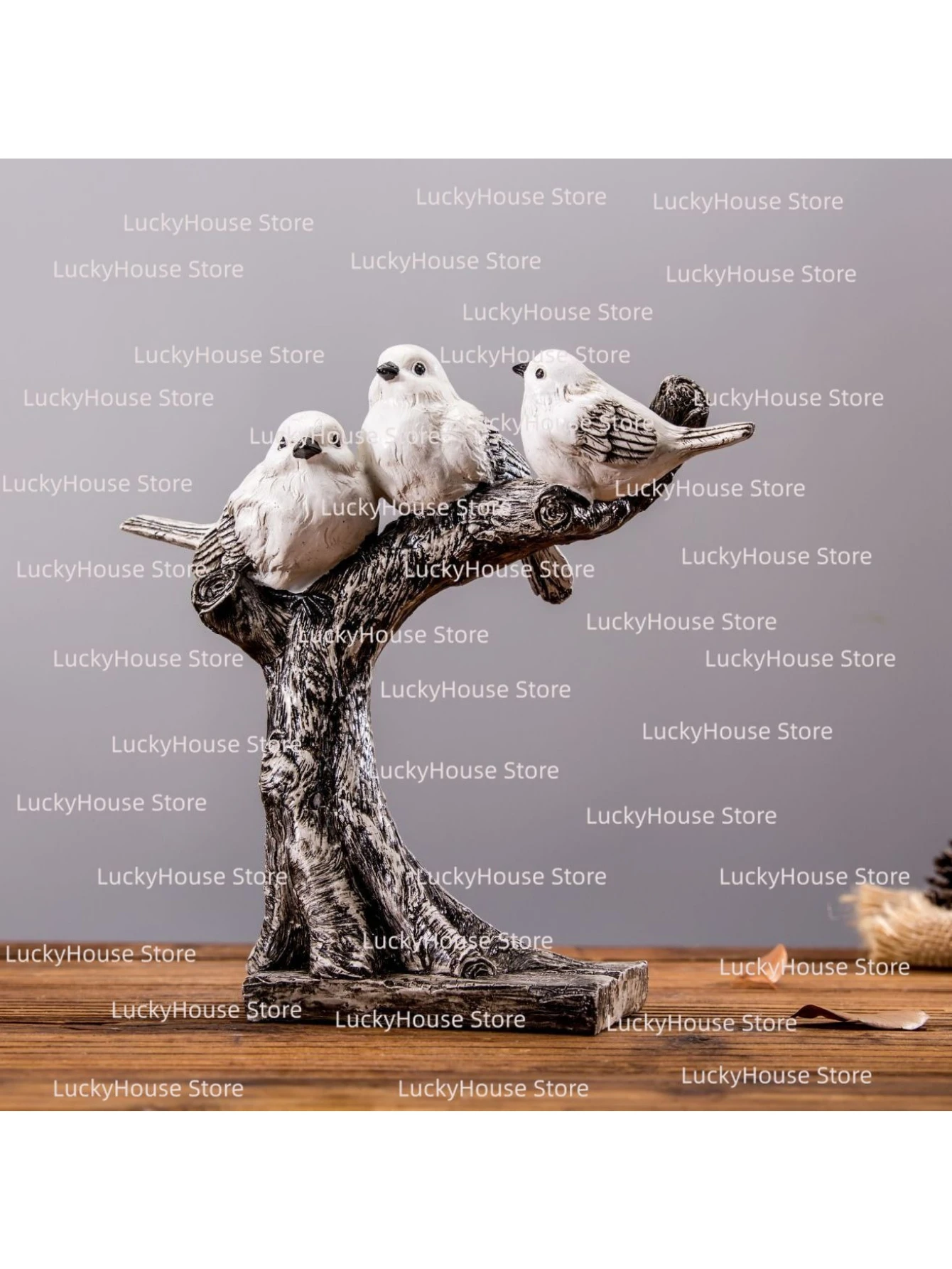Modern American Style Bird Figurine, Creative Branch Bird Statue, Home Decor Ornament for TV Cabinet & Wine Cabinet