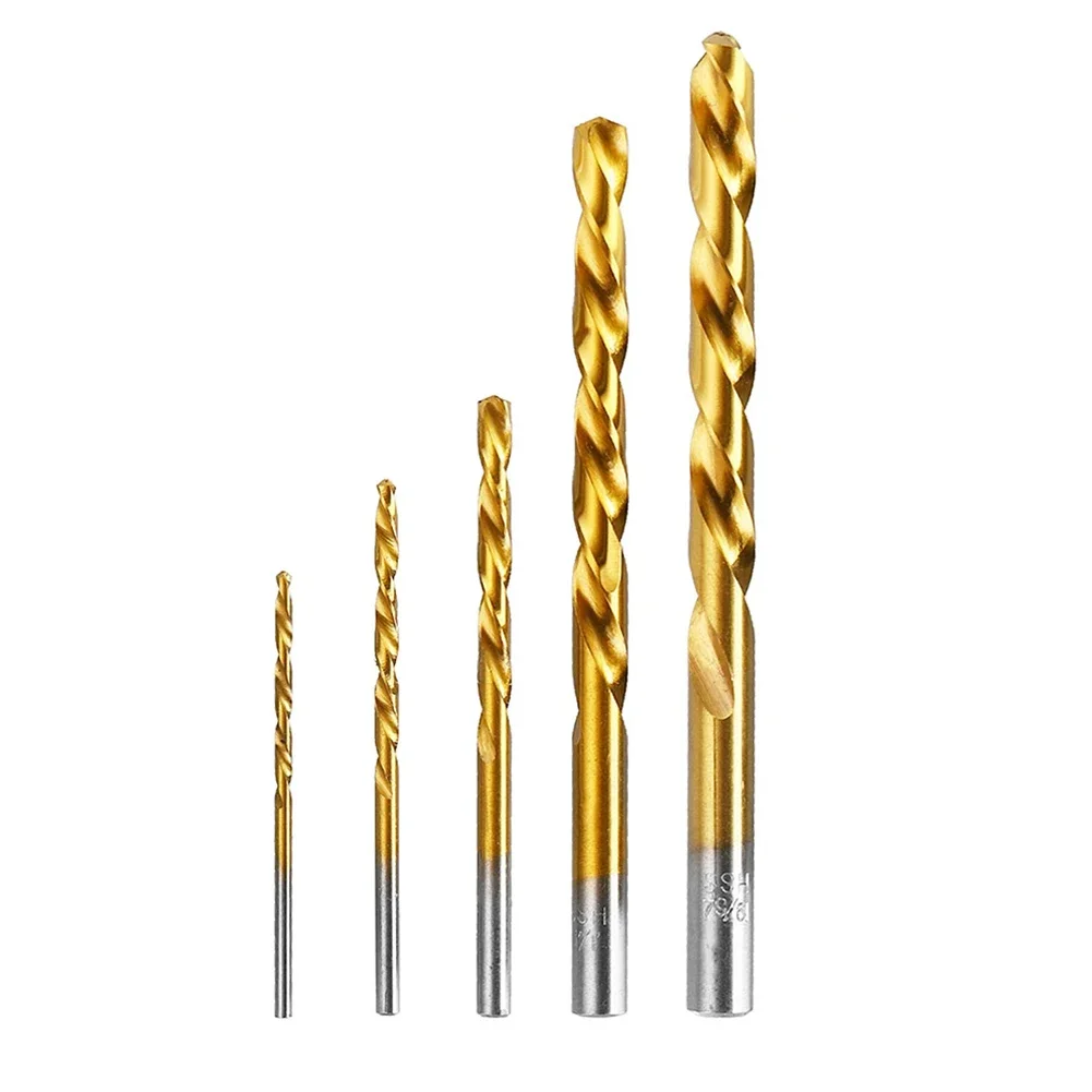 

5pcs Left Hand Drill Bits Reversal Straight Shank Screw Extractor HSS Drilling Tool 2mm-7.5mm Gold Damaged Screw Bolt Remover